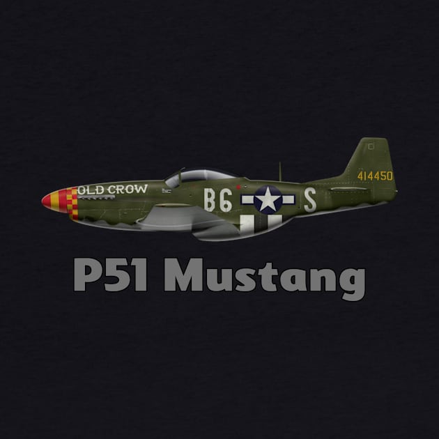 funny ww2 airplane usa p51 by untagged_shop